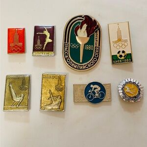 Set of 8 pcs Pins Badges Olympic Games 1980 Moscow Soviet Union Sport USSR